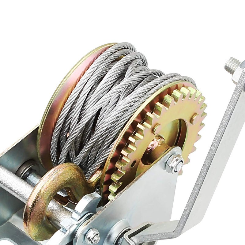 Aconnet Crank Winch Boat Trailer Winch 800lbs Capacity Heavy Duty Hand Winches Crank Cable Gear Winches with 26FT Wire Rope and Hook for Trailer, Boat, ATV or Deer Feeder - Image 3